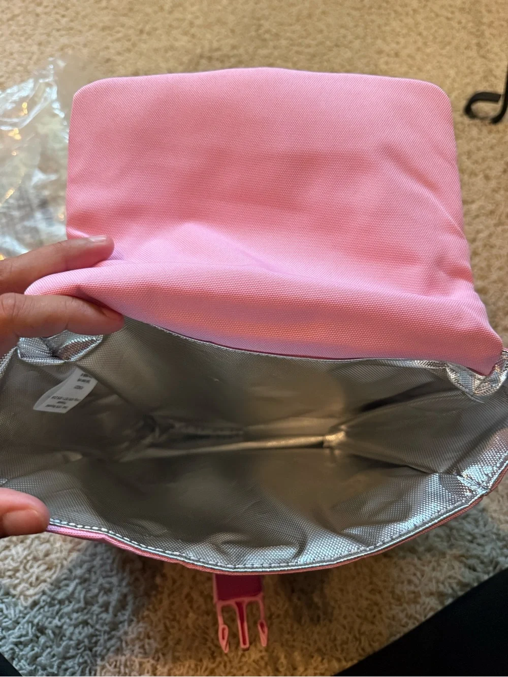 STATE Richmond Pink Nylon Lunch Sack with Buckle Flap NWT